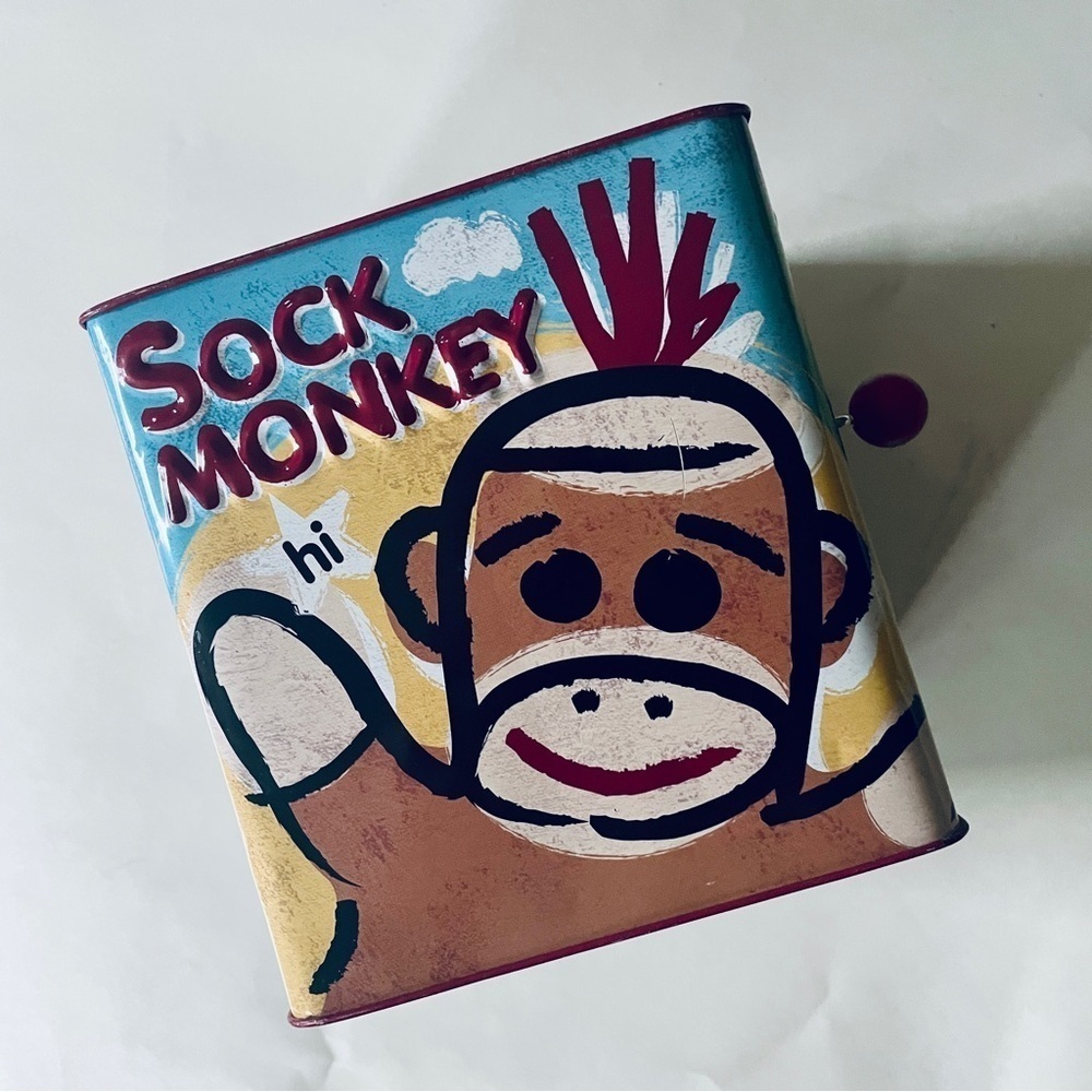 Sock Monkey Jack in the Box Toy